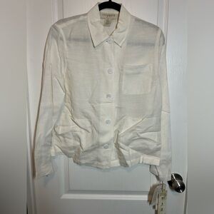 Easy Spirit Cream Button-Up Top - Size 0 equivalent to 4-6 NOS NWT